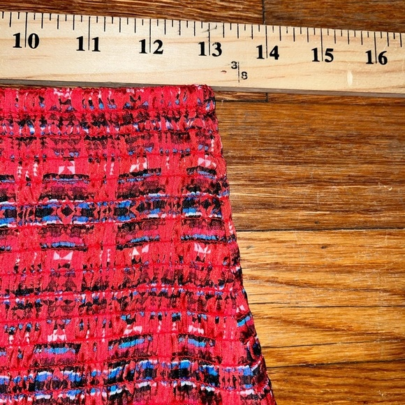 Aqua X Pendleton smocked mini skirt red medium tiered geometric lightweight - Picture 3 of 9